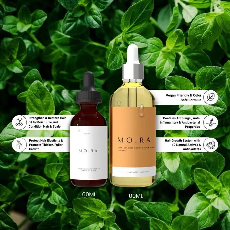 Mo.ra Anti Loss Hair Growth Magic Hair Oil by Mora Essentials 60 ML Kering Ketombe Rontok Minyak Perawatan 3