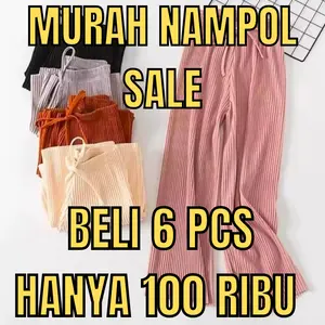TOP SELLER BELI 100 RB DAPAT 6 PICIS CELANA KULOT LIDI PREMIUM 2022 //Celana Kulot Pliske Celana kulot Plisket LIDI tali