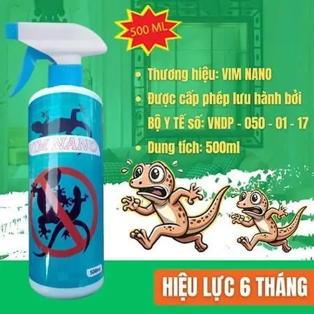 [ Tặng Vòi] Chai Xịt Đuổi Ngăn Thằn Lằn, Thạch Sùng VIMNANO Dung Tích 500ml - Thái Lan 5