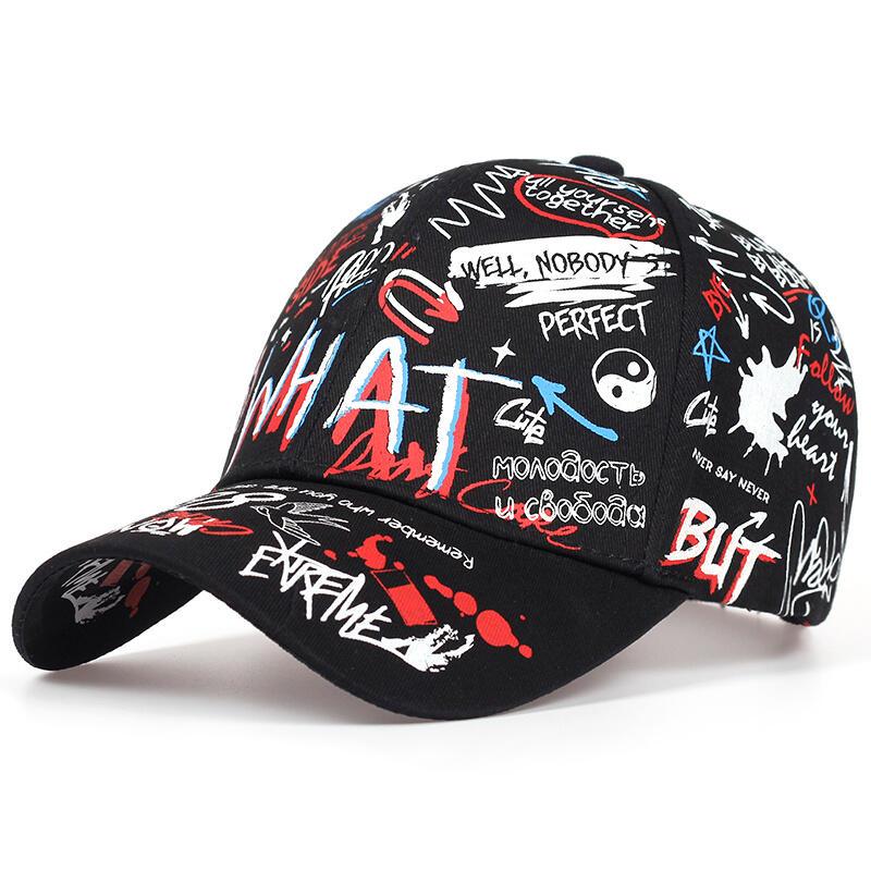 Mũ Bóng Chày, Unisex, WHAT In Chữ Graffiti, Chống Nắng Có Thể Điều Chỉnh Ngoài Trời, Bộ Đồ Mũ Thường Ngày Thích Hợp Cho Nam Và Nữ, Tất Cả Các Mùa, Lý Tưởng Cho Du Lịch Và Bữa Tiệc Bờ Biển, 1 Mũ 1