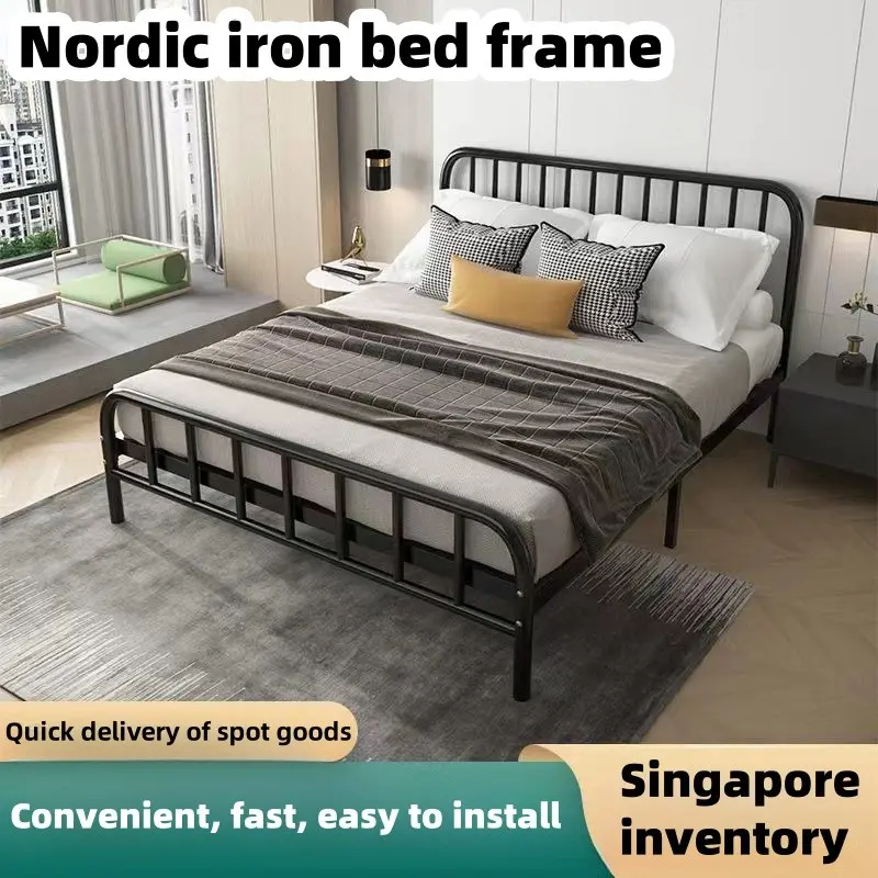 Metal Bed Frame - Easy Assembly Heavy Duty Noise Free Narrow Bedframes