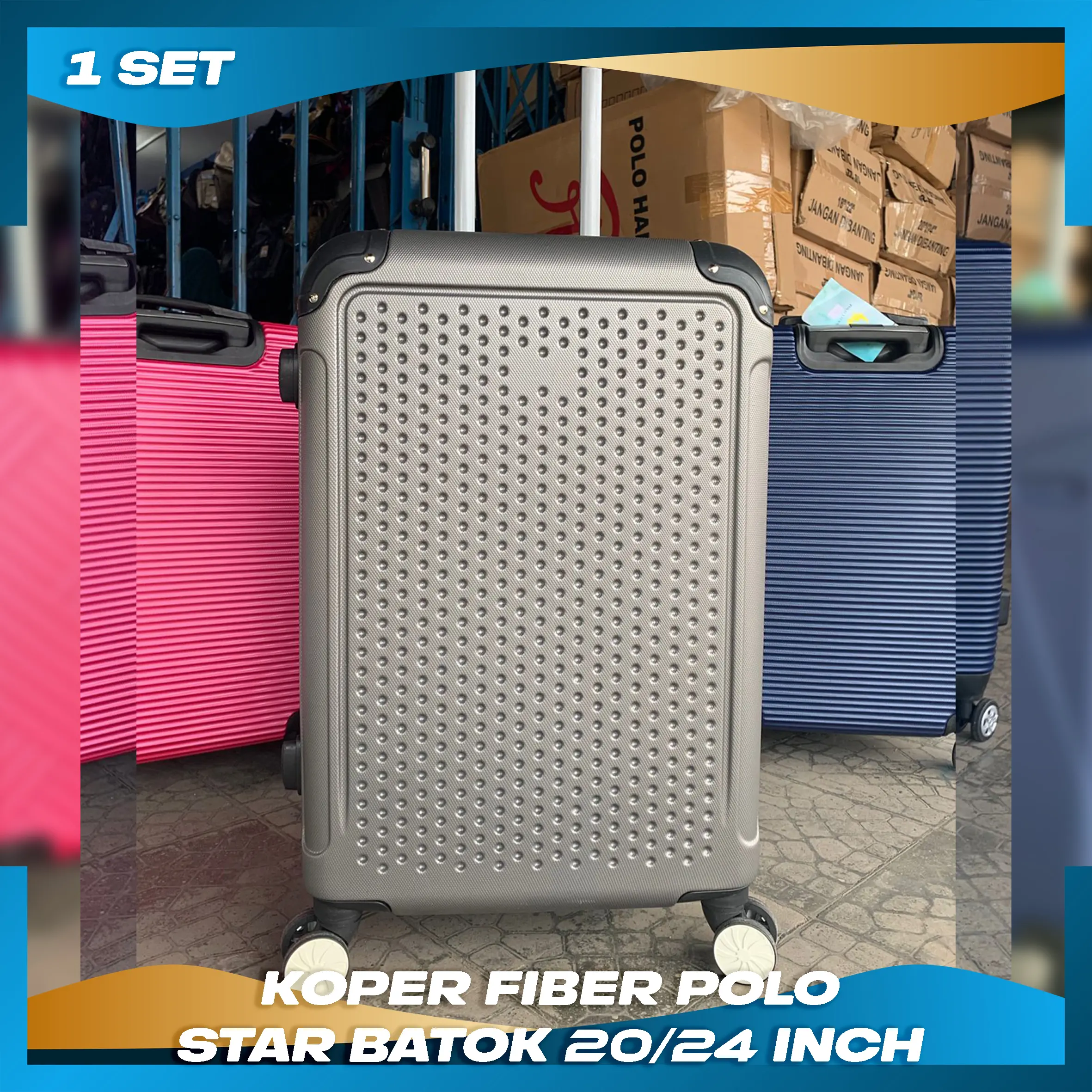 Koper Fiber Set 20+24 inch Polo Star Batok  90306 kabin koper polo murah
