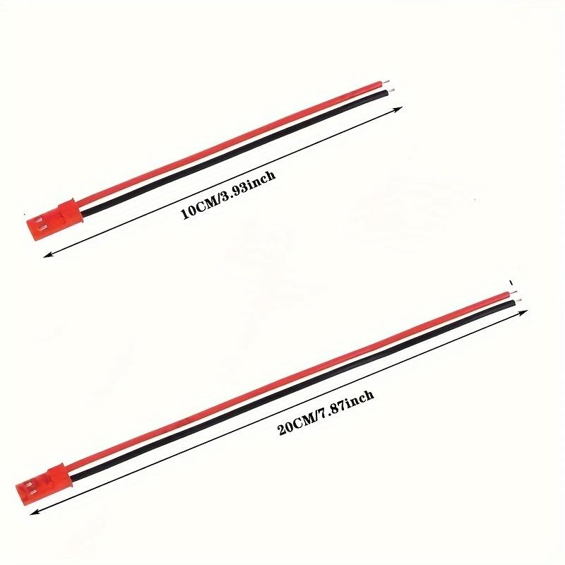 Product Introduction of Đầu Nối Kéo Ra JST 2P, 10 / 20 Cặp, Phích Cắm Nam Và Nữ, Dây Dẫn Điện 10 / 20cm, 22AWG, Thiết Bị Đầu Cuối Đầu Nối Không Khí, Thích Hợp Để Kết Nối Dải Đèn LED, Đồ Chơi Điều Khiển Từ Xa Và Pin 11
