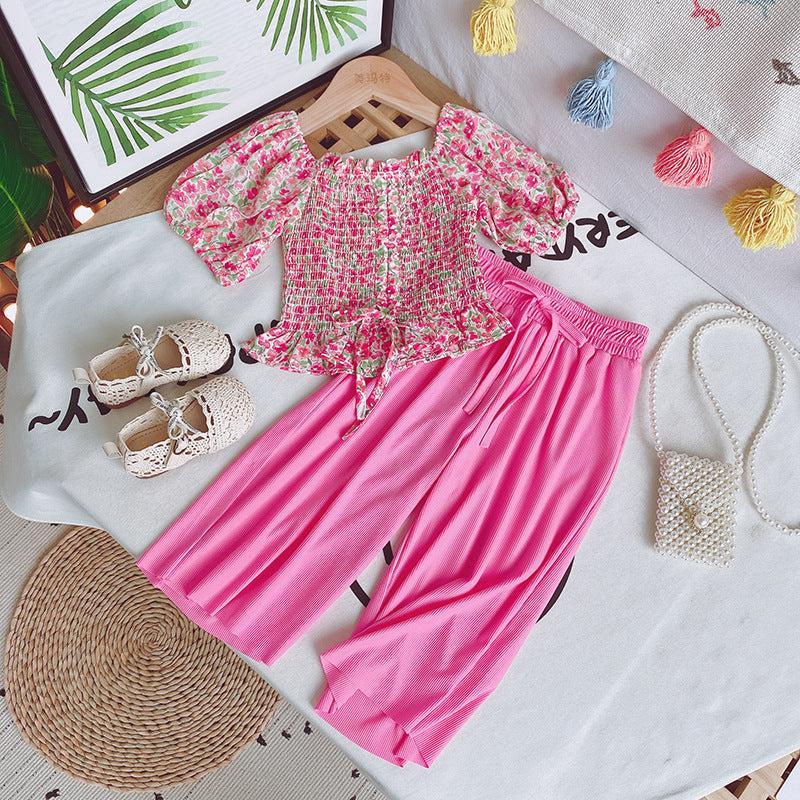 [363655] - Setelan Blouse Celana Panjang Kulot Anak Perempuan - Motif Rubber Flowers 0