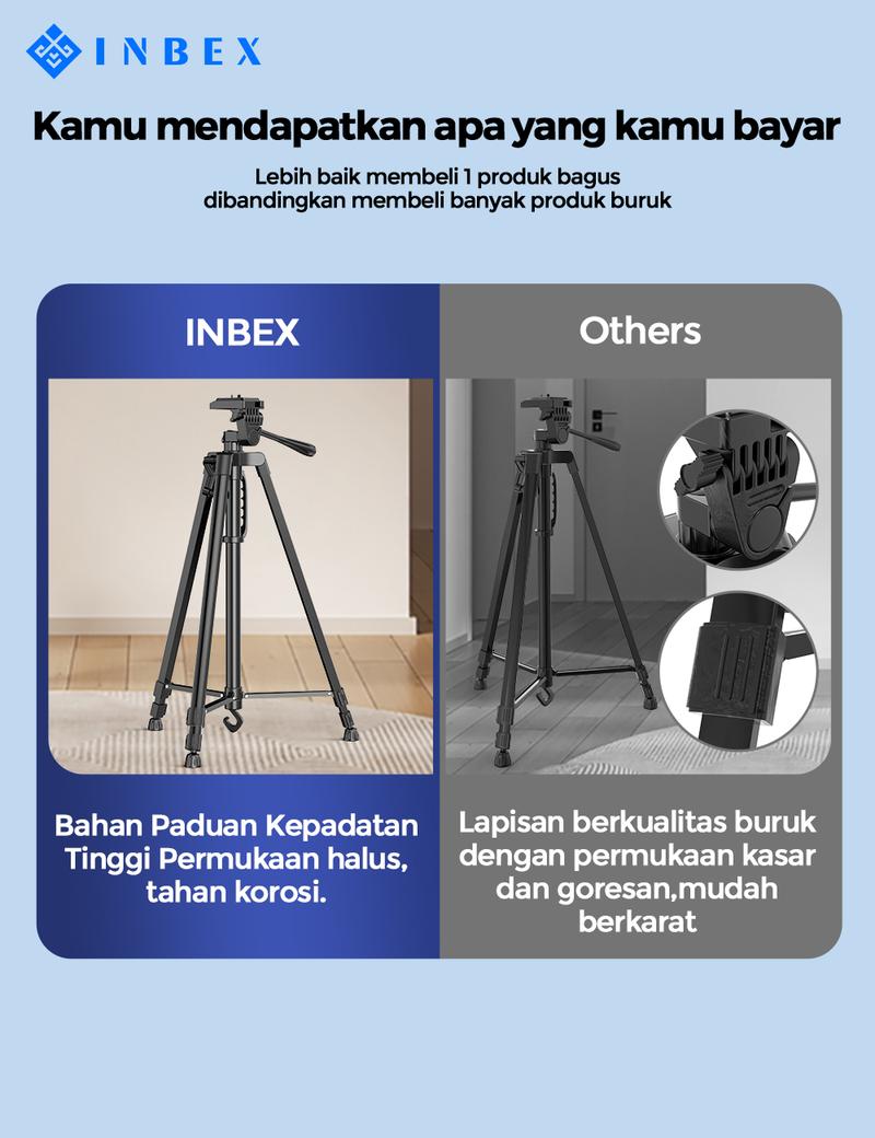 【BUY 1 GET 4】【COD】【Warranty 30 HARI】INBEX TF-3366 Tripod +Free Bluetooth Remote+Free U Holder+Storage Bag/for Photography Kamera cellphone DSLR/133CM Tripod 【BUY 1 GET 4】【COD】【Warranty 30 HARI】INBEX TF-3366 Tripod +Free Bluetooth Remote+Free U Holder+Storage Bag/for Photography Kamera cellphone DSLR/133CM Tripod