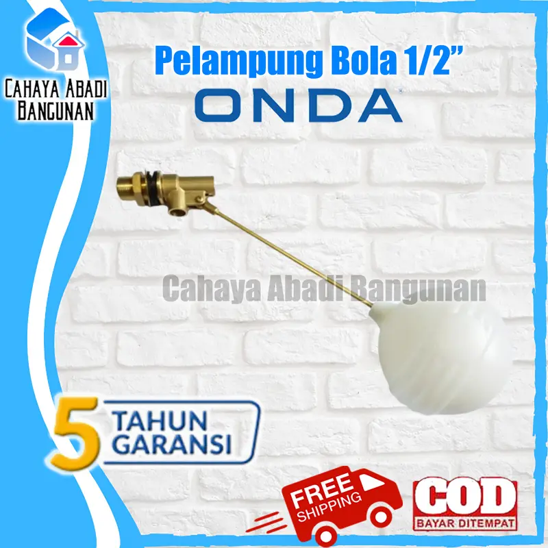 Pelampung Bola Tangki Air ONDA 1/2" - Merek ONDA, Ukuran 1/2" 1