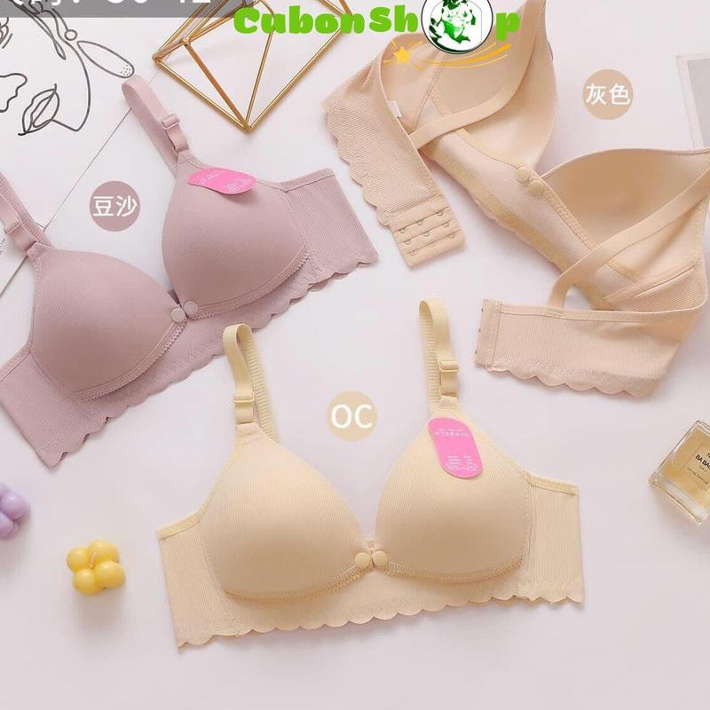 Set 3 Áo ngực bà bầu 811-131 Áo lót cho con bú và sau sinh chống chảy xệ Áo bra nâng ngực Su Tăm mác hồng Voi