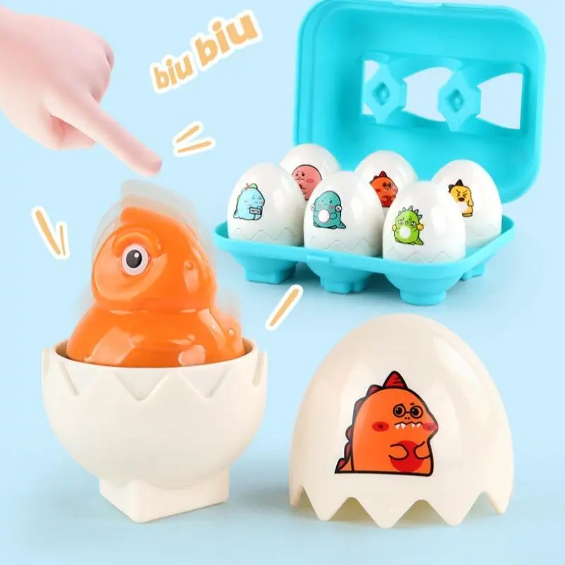 Cute Dinosaur Design Twisted Eggs Toy with Sound, Press & Play Eggs Toy, Early Education Dinosaur Shape Matching Toy, Early Educational Game Toy for Child, Kids Toys, Christmas Gift, Stocking Filler, Christmas Gift 3