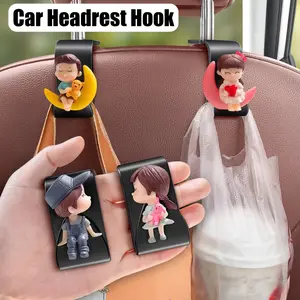 2pcs Gantungan Headrest Hook Creative Design Lucu Kursi Mobil Hanger Organizer Holder
