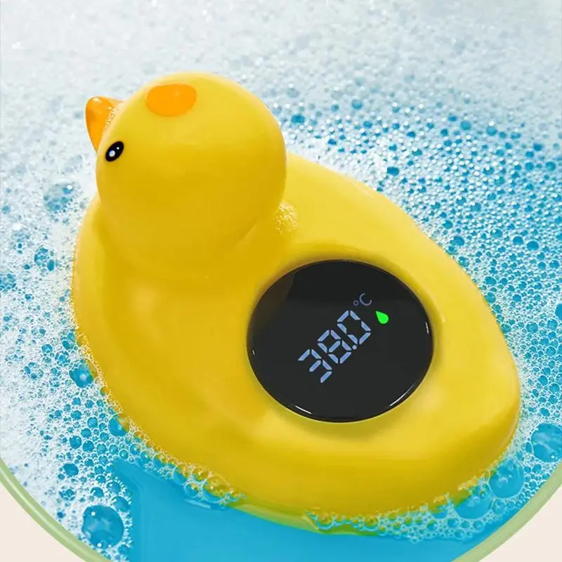 Cute Duck Shape Bath Toy with Digital Thermometer, High Precision Electronic Water Thermometer Toys, Baby Bath Toy for Boy and Girl, Bathroom Supplies