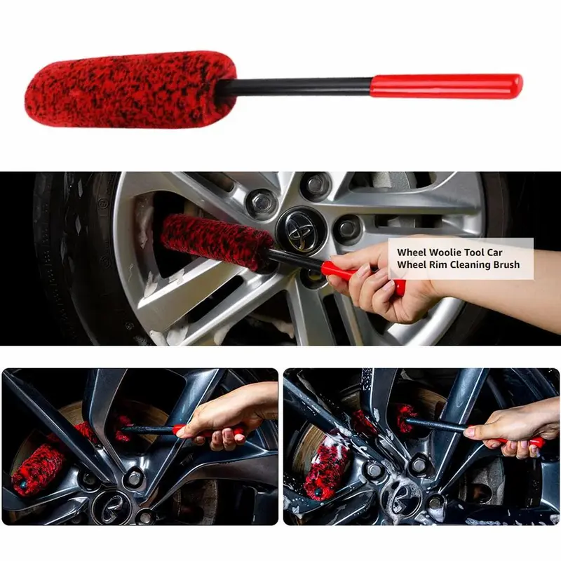 Car Wheel Cleaning Brush, Soft Wheel Detailing Brush, Professional Car Wheel Cleaning Tool for Car Washing & Maintenance 7