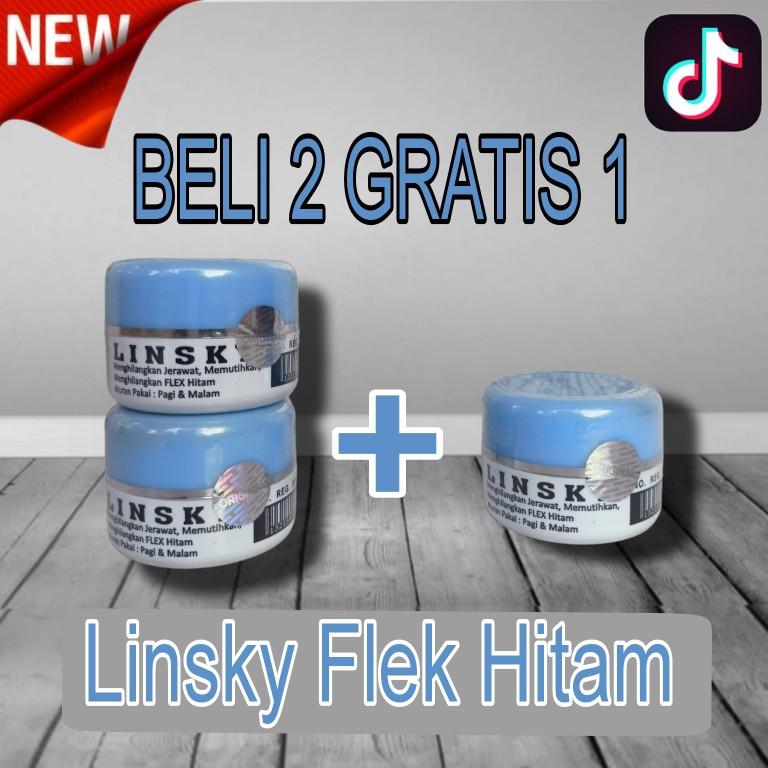 (Beli 2 Gratis 1) Cream Linsky Biru Kontrol Minyak dan Flek Hitam Semua Jenis Kulit Wajah