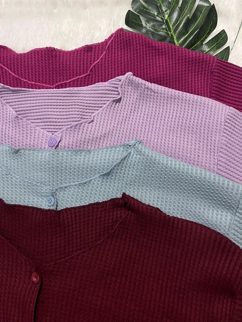 Product Introduction of Cardigan rajut wafle wanita crop premium Waffle Baju Cantik 2