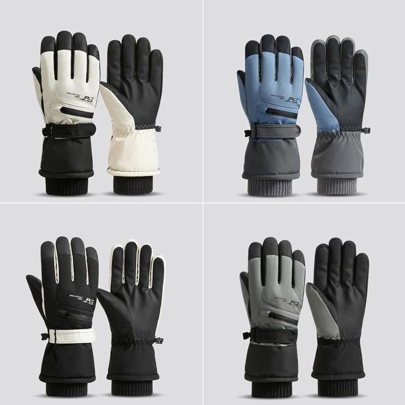 Product Introduction of Antislip Windproof Skiing Gloves for Men Waterproof Sports Cycling Motocycle Plush Gloves Touch-screen Full Palm Snowboard Gloves Winter 21