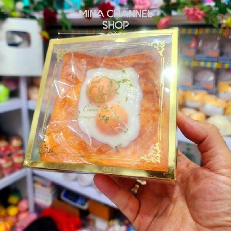 Squishy Bánh Trứng Lồng Đào Siêu Chậm Tăng - Giải Tỏa Căng Thẳng, Thơm Ngon, Có Hộp Cao Cấp