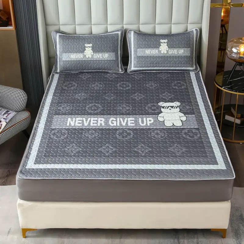 Chiếu điều hòa cao su non Bo Chun 5D, chiếu bọc đệm cao su non hàng cao cấp [1m6, 1m8, 2mx2m2)kèm 2 vỏ gối