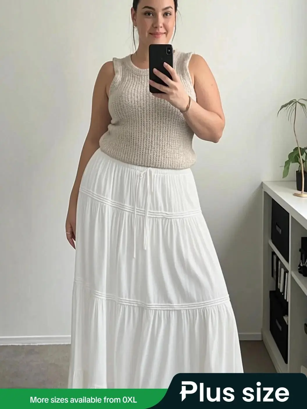 【Plus Size】 Solid Color Skirt, Casual Fashion Skirt for Daily Wear, Women's Bottoms for All Seasons