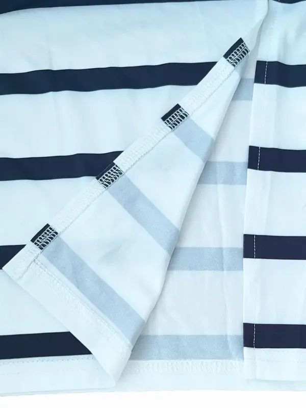 Women's Striped Print Round Neck Dress, Casual Short Sleeve Crew Neck Dress for Daily Wear, Ladies Clothes for All Seasons 7