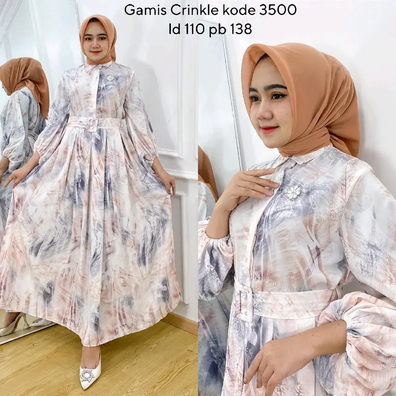 Gamis Muslim Wanita Model Crinkle 3500 Lebaran 3