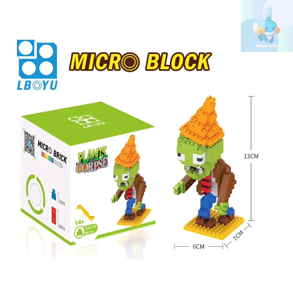 Mizugorou Bricks Karakter Game Plant VS Zombie Karakter Marvel Set Hadiah Beranekaragam Mainan Anak 3D Mainan Edukasi Beraneka Warna Mainan Balok Bangunan Anak Hadiah Plastik Toys