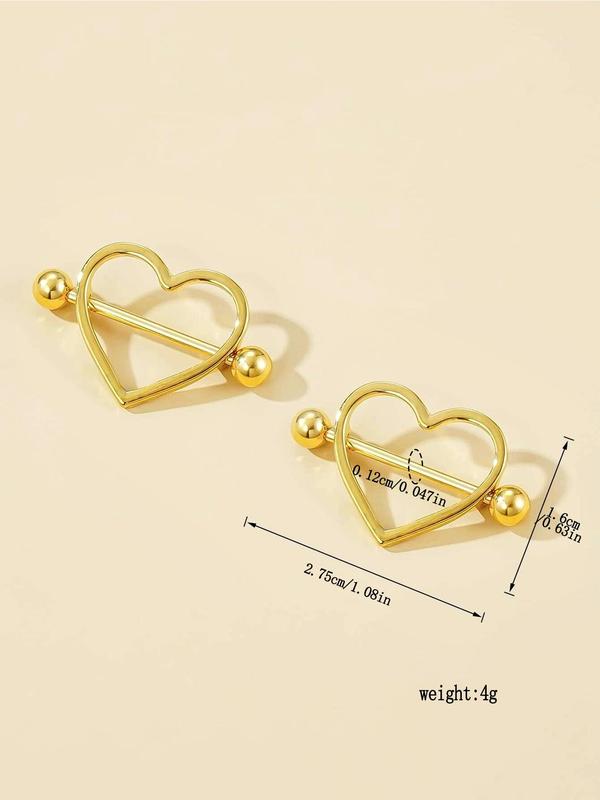 Summer Fashion Heart Shaped Nipple Ring, Nipple Piercing for Women, Trendy All-match & Exquisite Pierced Nails for Party, Daily Clothing Decor, Valentine's Day, Gift 5