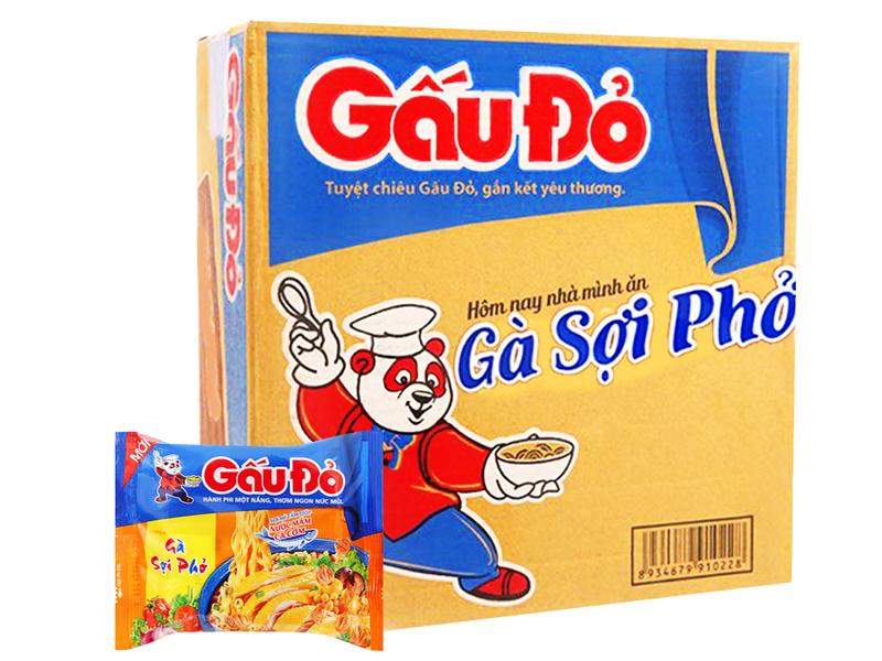 Thùng Mì Gấu đỏ gà sợi phở 30 gói x 64g hộp miến ăn