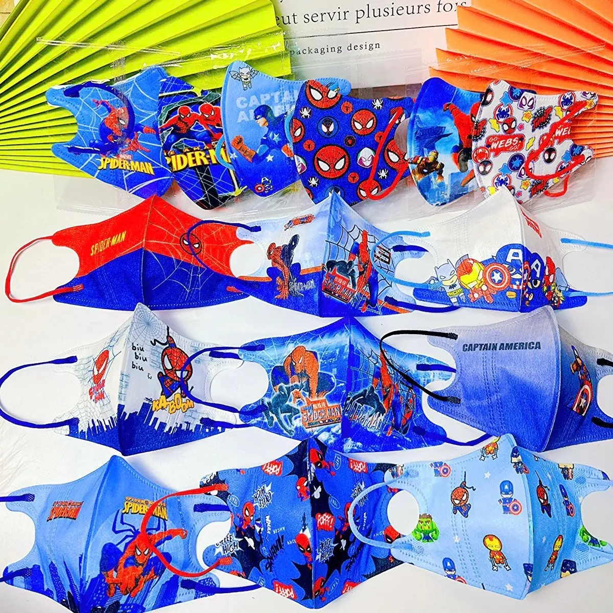 (2Size 0-8 Tuổi 6-30kg)Combo (50 Cái) Khẩu Trang Cho Bé Trai In Hình Hoạt Hình Siêu Nhân Dễ Thương  Mix 50 Mẫu Khác Nhau