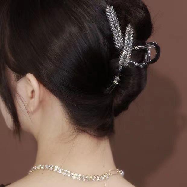 Kẹp Tóc, Thiết Kế Gai Lúa Mì, Cao Cấp, Kẹp Tóc Càng Cua Búi Tóc Sau Đầu, Dành Cho Nữ, Cỡ Lớn, Thanh Lịch, Kẹp Cá Mập, Phụ Kiện Tóc, Thích Hợp Cho Mùa Hè 1
