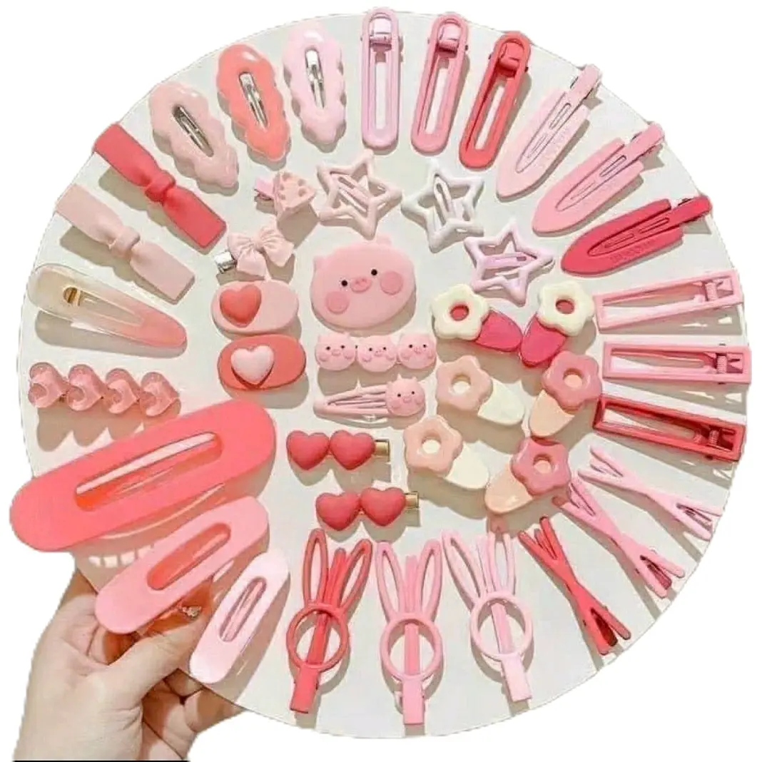 SET KẸP 19 MÓN kẹp tóc toen hồng dễ thương  họa tiết nhẹ nhàng Nữ