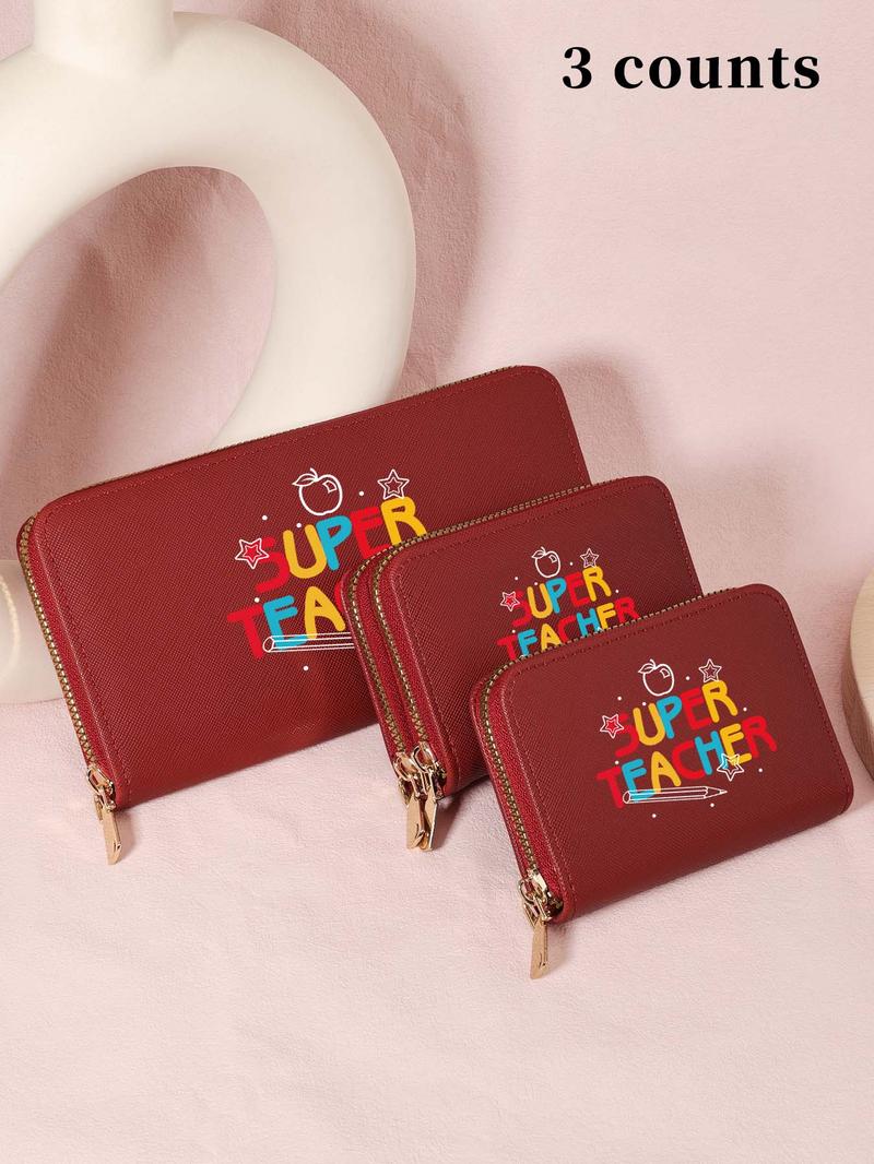 Product Introduction of Teacher's Day Gift, Women's Cute Card Holder, Casual Versatile Zipper Around Coin Purse, Simple Credit Card Holder with Multi Card Slots 6