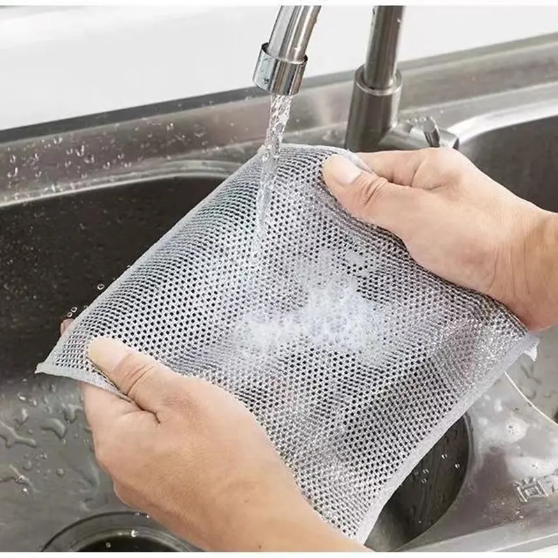 COMBO 50 Khăn vải lưới dây kim loại lau rửa bát đĩa, rửa chén bát, cọ xoong nồi đa năng Cotton 0