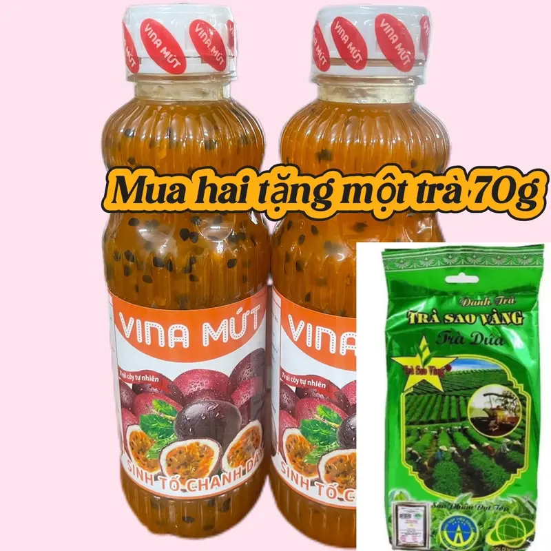 KHUYẾN MẠI  MỘT TRÀ 70G KHI MUA 2  Sinh Tố Trái Cây bất kỳ Vina Mứt 1000ml/ Đào, Dâu ,Ổi , Kiwi, mãng cầu … 8