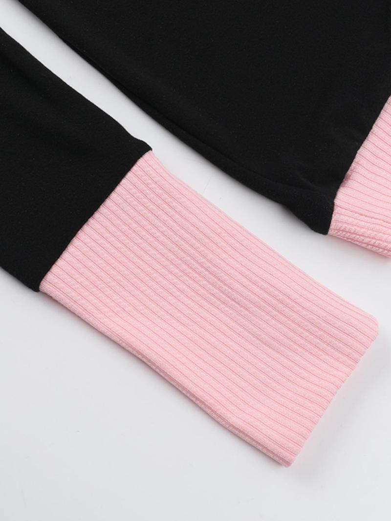 Product Introduction of Women's Colorblock Contrast Binding Button Front Romper, Casual Long Sleeve Round Neck Romper for Spring & Fall, Ladies Clothes for Daily Wear 9