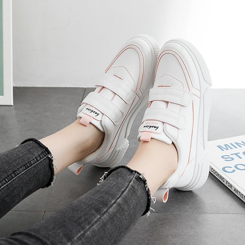 Velcro-Giày Trượt Băng Nhỏ Màu Trắng Cho Nữ, Giày Thường Ngày, Thoáng Khí, Cho Học Sinh, Mùa Xuân, Mới 2