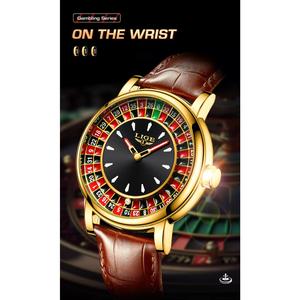 Jam Tangan Lelaki, Roulette Baharu Asia Tenggara, Trend Niche Personaliti, Berkilau, Kalis Air, Tali Kulit, Pergerakan Kuarza, Fesyen, Aksesori Elegan, 2025