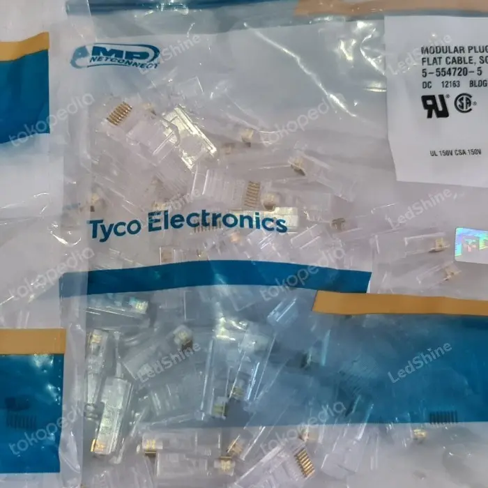 Konektor RJ45 AMP Cat5e 1-Pack Isi 50pcs 0