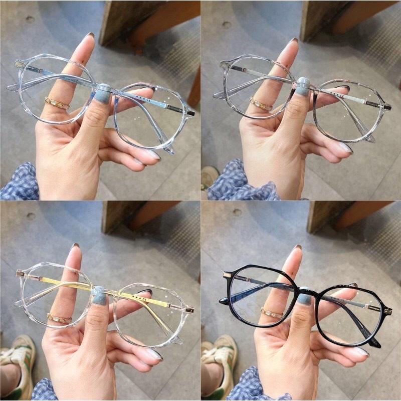 Kính gọng tròn không độ dành cho nam nữ phong cách Trung Hàn K05