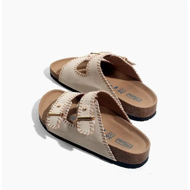 2025 Women's Shoes Genuine Leather Platform Birkenstock Women's Summer Lazybones' Outdoor Boken Sandals