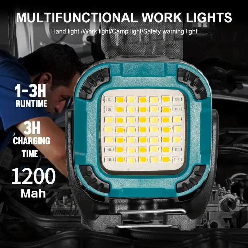 Đèn làm việc COB Cầm Tay Đèn pin EDC, có thể sạc lại, với đầu xoay 360 °, đế từ tính, 14 chế độ, thích hợp để cắm trại, bảo trì và các tình huống khẩn cấp 3