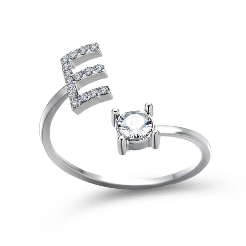 Cincin wanita inisial huruf A sampai Z model cantik adjustable Rings 8