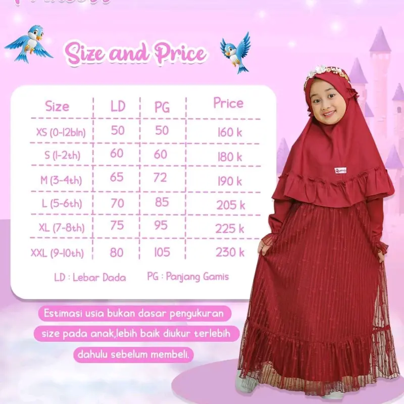 BIG SALE 2025 *GAMIS PRINCESS by Quensha Gamis bayi anak cantik gamis tutu Mewah Muslim Tile  Maroon Navy Lebaran Syari Pesta* 3