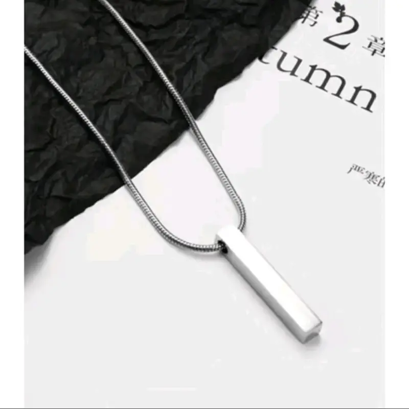 kalung simpel pria wanita balok singgel ukir nama titanium anti karat terlaris Aksesoris Elegan Hadiah kalung  al 1