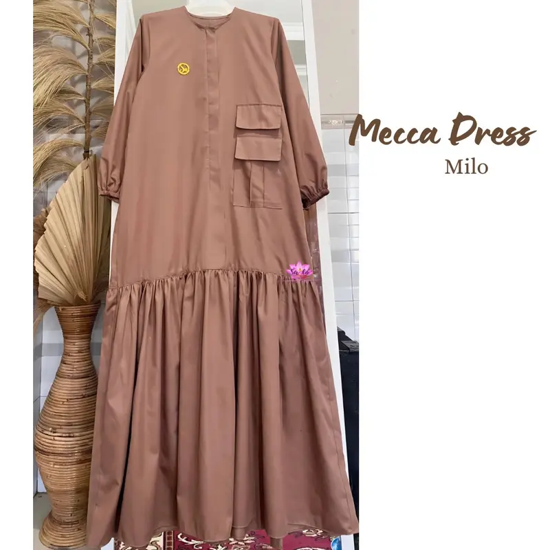Mecca dress busui resleting full depan bawah mekar tangan karet 3