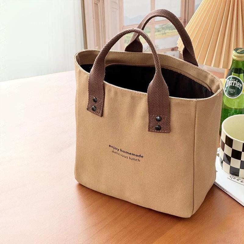 Product Introduction of Canvas Tote Bag, For Women, Solid Color, Large Capacity, Suitable For Travel, Casual Style 10