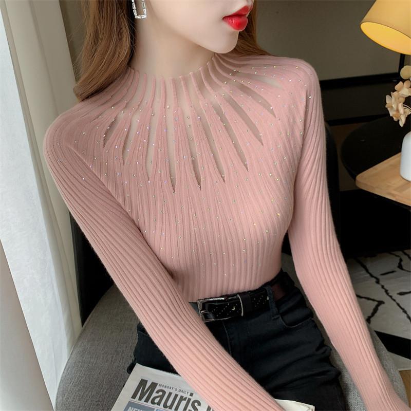 Product Introduction of Áo Lớp Nền Cho Nữ, Hàng Mới Về, Dáng Ôm, Ren Và Kim Cương Giả, Áo Áo Chui Đầu Dễ Phối Đồ Áo Len, Có Thể Mặc Bên Trong Áo Len, Thích Hợp Cho Mùa Thu Top Trắng 6