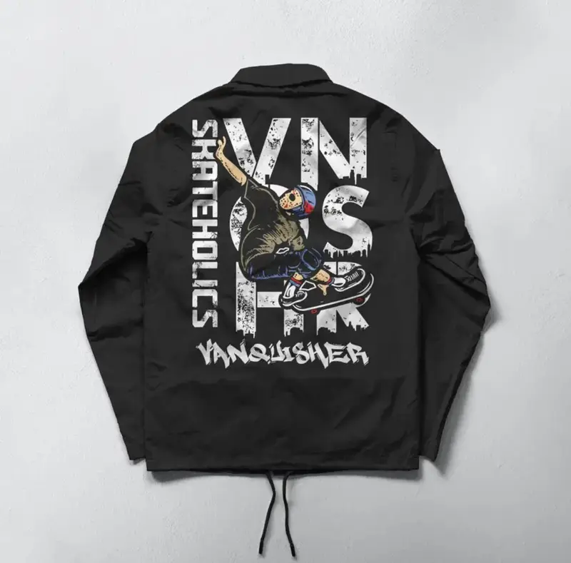 COACH jacket skateholic/jaket windbreaker terbaru pria wanita real pict 3 varian warna COD seluruh indonesia Jaket Kancing Panjang Parasut Printing Waterproof Tebal Keren 1