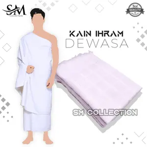 KAIN IHRAM DEWASA HAJI / UMROH Motif Kotak Putih Panjang