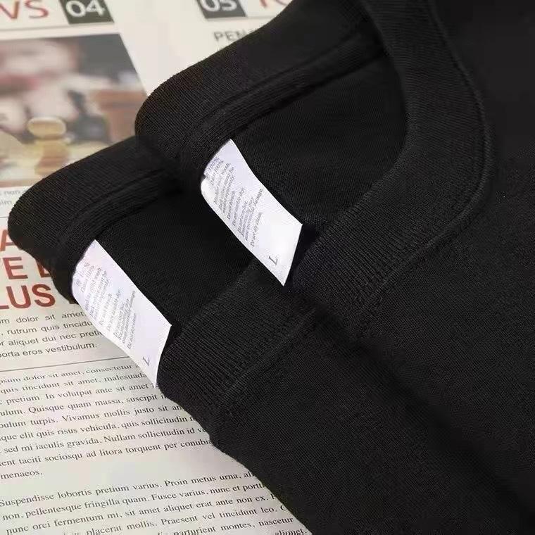 Áo Thun Cotton Ngắn Tay, 300G, Dáng Rộng Vừa Vặn, Cổ Tròn, Phong Cách Cơ Bản, Dành Cho Nam Và Nữ, Màu Xám Melange, Màu Trơn Đơn Giản, Áo Lớp Nền, Thích Hợp Cho Nam 6
