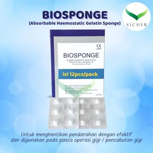 Biosponge / Bio Sponge / Spongostan Hemospon Gelatin Collagen Kolagen Hemostatic - Isi 12 pcs