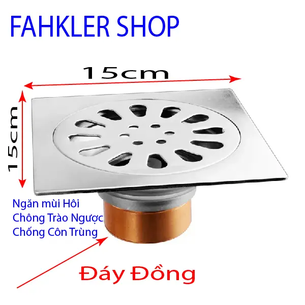 Phễu Thoát SÀn hàng Dày Ngăn Mùi hôi chất liệu inox mờ sus 304